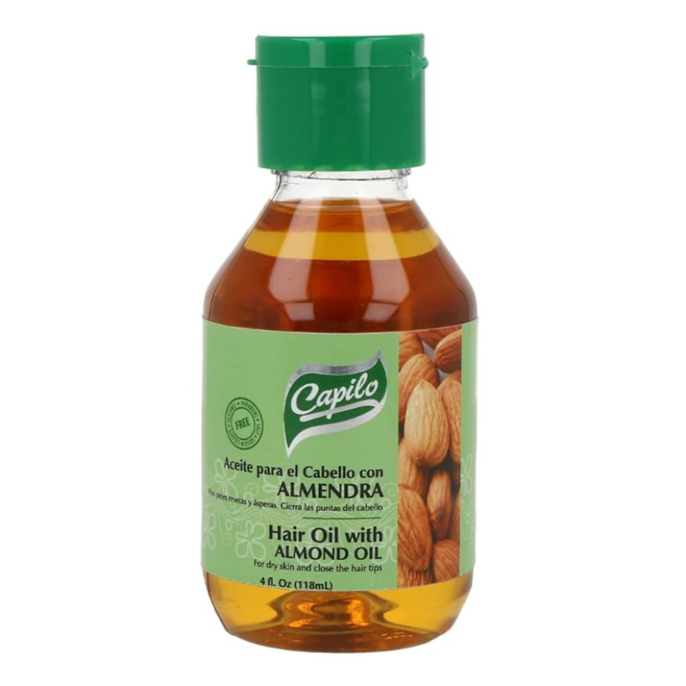 Capilo Almond Oil for Nourishing Hair and Moisturizing Skin 4Oz (118ml)
